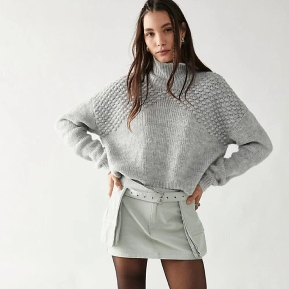 NWT Free People Bradley Pullover Sweater Grey Size XS - Picture 1 of 15